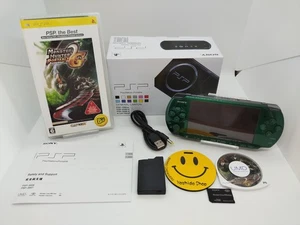 PSP 3000 Green Sony w/Box&Charger PlayStation Japan Tested  [Region Free ] - Picture 1 of 14