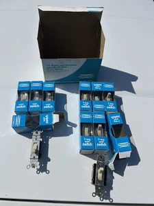 Leviton (4) Single Pole (6) 3-way Mercury Light Switch Ivory Illuminated NOS - Picture 1 of 9