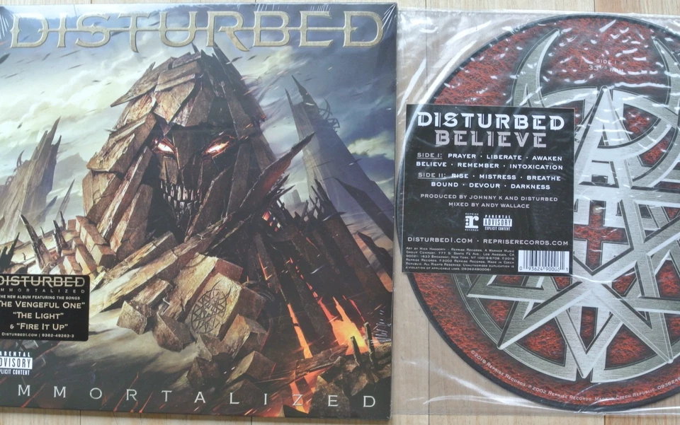 DISTURBED Immortalized 2-LP Gatefold + Believe LP Picture Disc Vinyl - Image 1 of 3