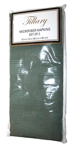 Tillary Textured/Checkered Microfiber Napkins Set of 2 - Green/Blue Teal - Picture 1 of 1