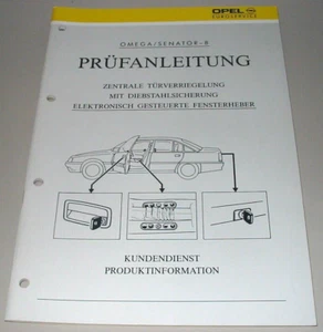 Werkstatthandbuch Opel Omega A / Senator B ZV Diebstahlsicherung EFH 02/1988! - Imagen 1 de 1