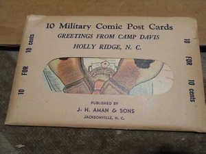 10 postales cómicas militares aleatorias Camp Davis NC SELLADAS de colección años 40 USMC Marine Corp - Imagen 1 de 11