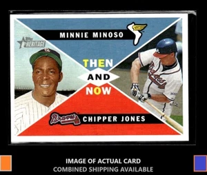 2009 Topps Heritage #TN3 Minnie Minoso / Chipper Jones Then and Now - Picture 1 of 2