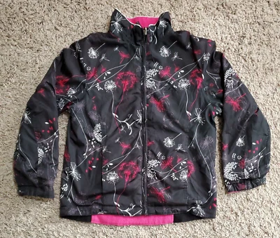 Двусторонняя розовая черная флисовая куртка для девочек Zero Xposure размер M легкая 10–12 - Изображение 1 из 4