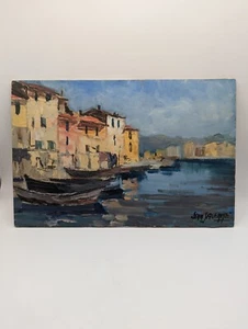 Peinture à L'huile Sur Contreplaqué, Signé Jean Salemme, Martigues - Picture 1 of 7