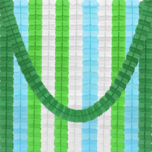 12Pcs 9.8ft Four-Leaf Paper Flower Garland Hanging Streamer Green Theme 4 Color