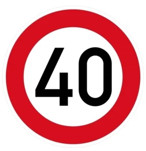 Aufkleber "VZ 274-40 Zulässige Höchstgeschw. 40km/h" StVO Schild Folie | Ø5-30cm - Bild 1 von 1
