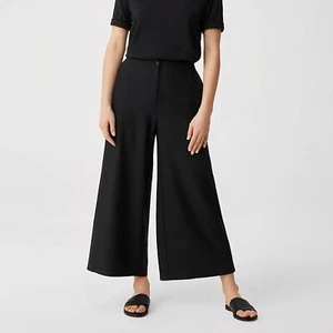 Eileen Fisher | System leichte waschbare Stretch Krepp Hose weites Bein Damen 14 - Bild 1 von 8
