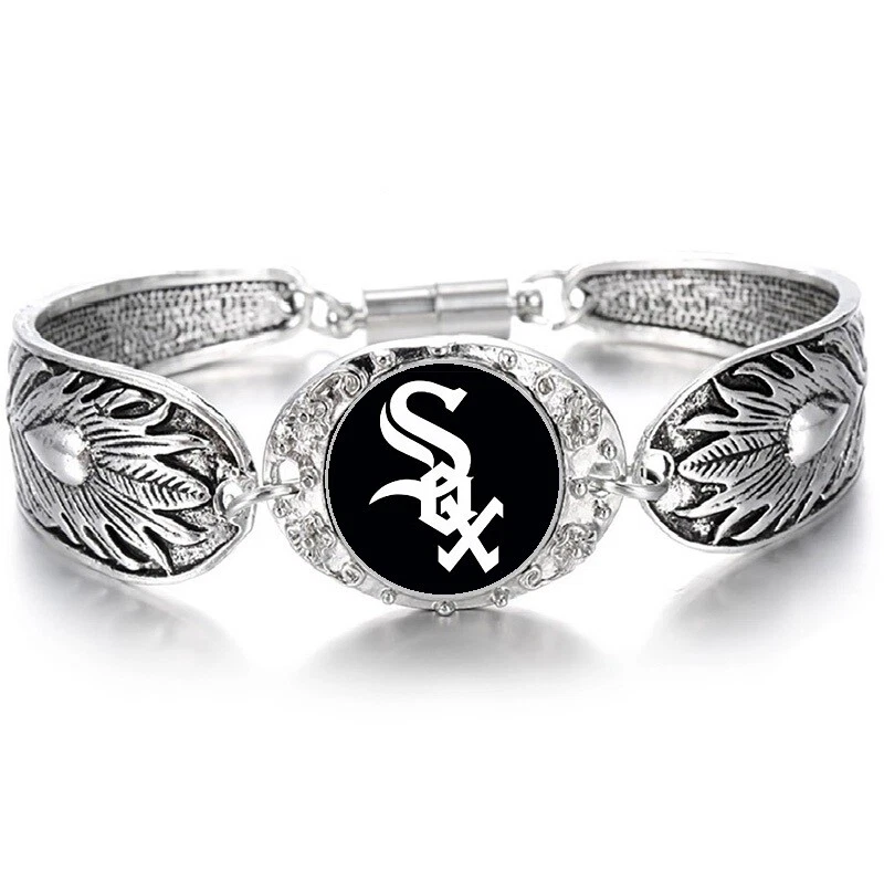 Chicago White Sox Women's Sterling Silver Bracelet Baseball w Gift Pkg D3 - Image 1 of 4