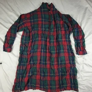 L.L. Bean Mens XL Red Green Flannel Bath Robe Warm Lounge Comfort 100132 - Picture 1 of 6