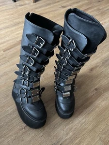 Demonia Damned 318 Gr. 39 Gothic Boots Plateau Stiefel - Bild 1 von 7