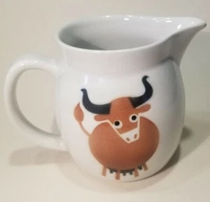 Vintage MCM ARABIA Finland Brown Bull Pottery Jug PITCHER 5 1/4" c.1964-71 - Picture 1 of 11