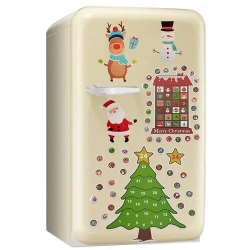 Christmas Magnetic Advent Countdown Calendar Fridge Magnet Santa Snowman Tree  - Image 1 of 1