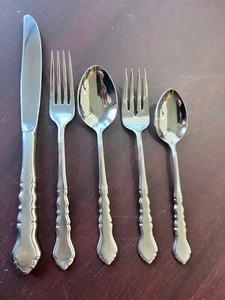 International LYON Stainless AMERICANA 5pc Place Setting Knife Forks Spoons EXC - Picture 1 of 7