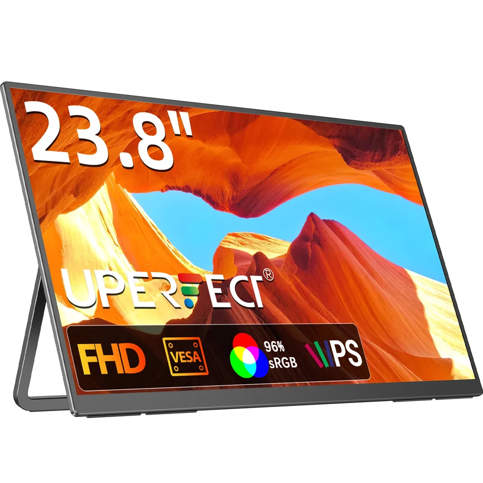 Monitor Portátil 23,8 Pulgadas 100Hz UPERFECT Pantalla Móvil Pantalla IPS 1080P