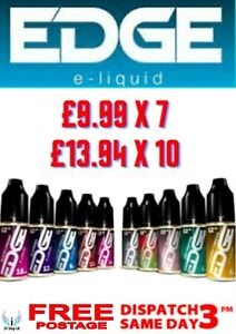 Edge E-liquid Vape Juice 10ml eJuice All Flavours & Strength 10 x £13.94 CHEAP