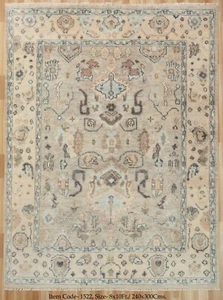8x10Ft Traditional Modern Oriental Wool Rug custom handmade neutral sustainable - Picture 1 of 11