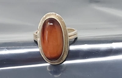 Anillo Navajo Nativo Americano Vintage Plata de Ley 925 Ojo de Tigre Talla 6 Foto 1 de 4