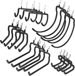 15Pcs Pegboard Double Hooks Hangers, Pegboard Drill Cord Holders, Peg Board Hang - Picture 1 of 7