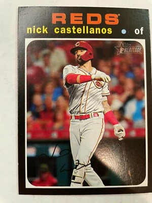 2020 Topps Heritage High Number Action Short Print Nick Castellanos Cincinnati - Image 1 of 2