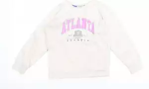 Primark Girls White Polyester Blend Sweatshirt Size 9-10 Years - Atl - Picture 1 of 12