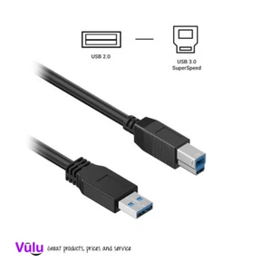 Vulu USB 3.0 Superspeed Cable Tipo Enchufe Un A B Impresoras Escáners 1.8m - Imagen 1 de 2