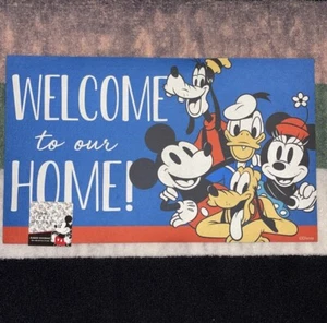 💙 Disney Mickey & Friends ‘Welcome To Our Home’ Rubber Door Mat - Picture 1 of 3