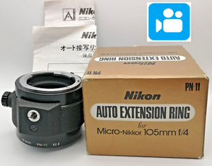 🎦VIDEO👀[MINT] Nikon PN-11 52.5 Auto Extension Ring for Ai-S 105mm f2.8 JAPAN