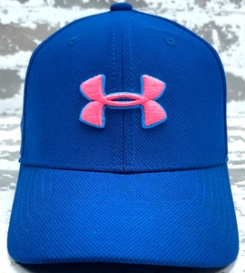 Under Armour Hat Cap Stretch Fit S/M Blue Pink Performance Youth Kids 4-7 * - Picture 1 of 7