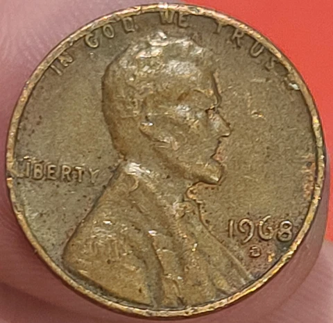 1968 D Lincoln Head Memorial Penny Obverse Off Center Strike Error Denver Cover