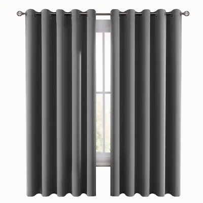 100% Blackout Thermal Insulated Window Curtain Grommet Curtains (2 Panels Set) - Image 1 of 4