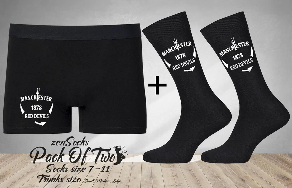 Manchester UTD упаковка из 2 сундуков нижнее белье папа парень день рождения рождественский подарок - Изображение 1 из 1