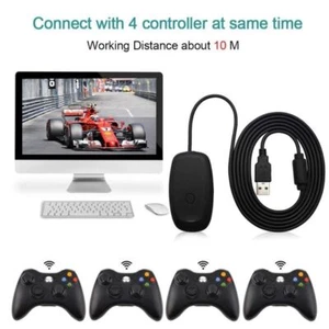 Support PC Win7/8/10/11/Xp Wireless Gamepad Transmitter for Microsoft Xbox 360 - Picture 1 of 6