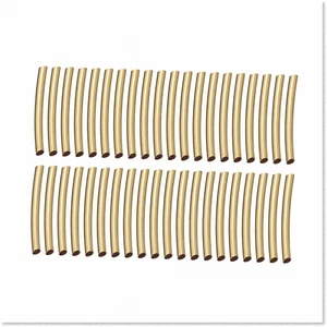 220Pcs 2x20mm Br Curved Tube Beads - Smooth Noodles Spacer Bead for Jewelry Maki - Picture 1 of 7