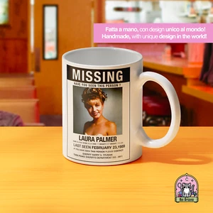 Tazza Twin Peaks Laura Palmer MISSING - Serie Tv Idea regalo - Foto 1 di 7