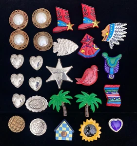 Lote De Colección Cubierta De Botones Nativo Americano Casa Del Sol Vaquero Sheriff Pájaro Corazón Mezcla - Imagen 1 de 7
