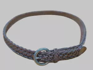 Brooks Brothers Classic Braided Woven Brown Leather Belt Size L - Picture 1 of 7