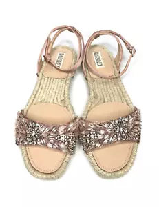 Sandalias Badgley Mischka Rosa Satinado Alpargatas Joya Cristal Para Mujer Talla 7.5 - Imagen 1 de 20