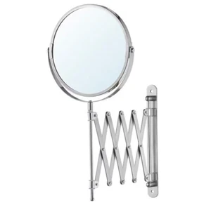 IKEA FRACK Extendable SHAVING MIRROR Stainless Steel Round Magnifying Wall - NEW - Picture 1 of 5