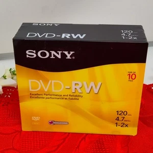 SONY DVD-RW 10 Pack- NEW Sealed 120 Min - Picture 1 of 9