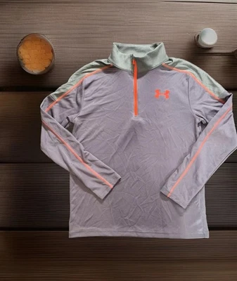 Under Armour Heatgear Suelto Gris Y Naranja Cuarto Cremallera Talla Juvenil XL Foto 1 de 4