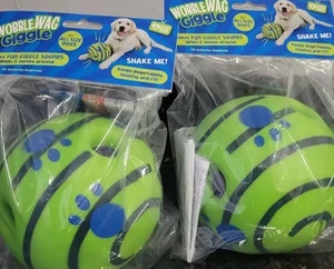 Wobble Wag Giggle Ball, Interactive Dog Toy - 2 Brand New Toys in Sealed Bags - Picture 1 of 1