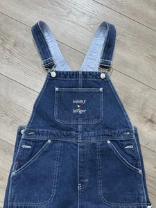Tommy Hilfiger Denim Overalls Kids Wide Leg Pockets Flag Size Large VTG Y2K - Picture 1 of 9
