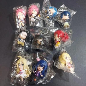 Fairy Tail figure key chain Lot 10 set Elza Lucy Natsu mascot Japan anime m638 - Picture 1 of 8