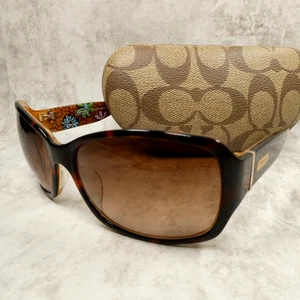Coach Sonnenbrille Schildpatt braun Farbverlauf mit Seitenschutz und Etui - Pfingstrose S471 59-16-125 - Bild 1 von 22