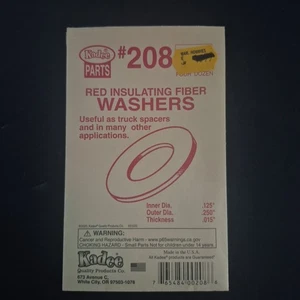 Kadee escala HO #208 ~ Arandelas de fibra aislante roja 48 piezas nuevas - Imagen 1 de 2