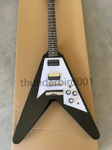 Shaped Flying V E-Gitarre schwarz Mahagoni Korpus Palisander Griffbrett - Bild 1 von 7