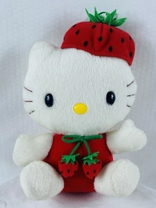 Vtg. 2002 Sanrio Hello Kitty Nakajima Strawberry 7” Plush w/Strawberry Necklace - Picture 1 of 22