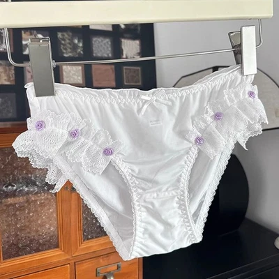 Lolita Dulce Dama Niñas Encaje Bragas Calzoncillos Lazo Escuela Cintura Baja Ropa Interior Panty Foto 1 de 4