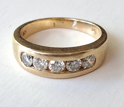 Ouro amarelo 18k. Anel de diamante natural 1,25 ctw. Tamanho 10,25 - Imagem 1 de 4